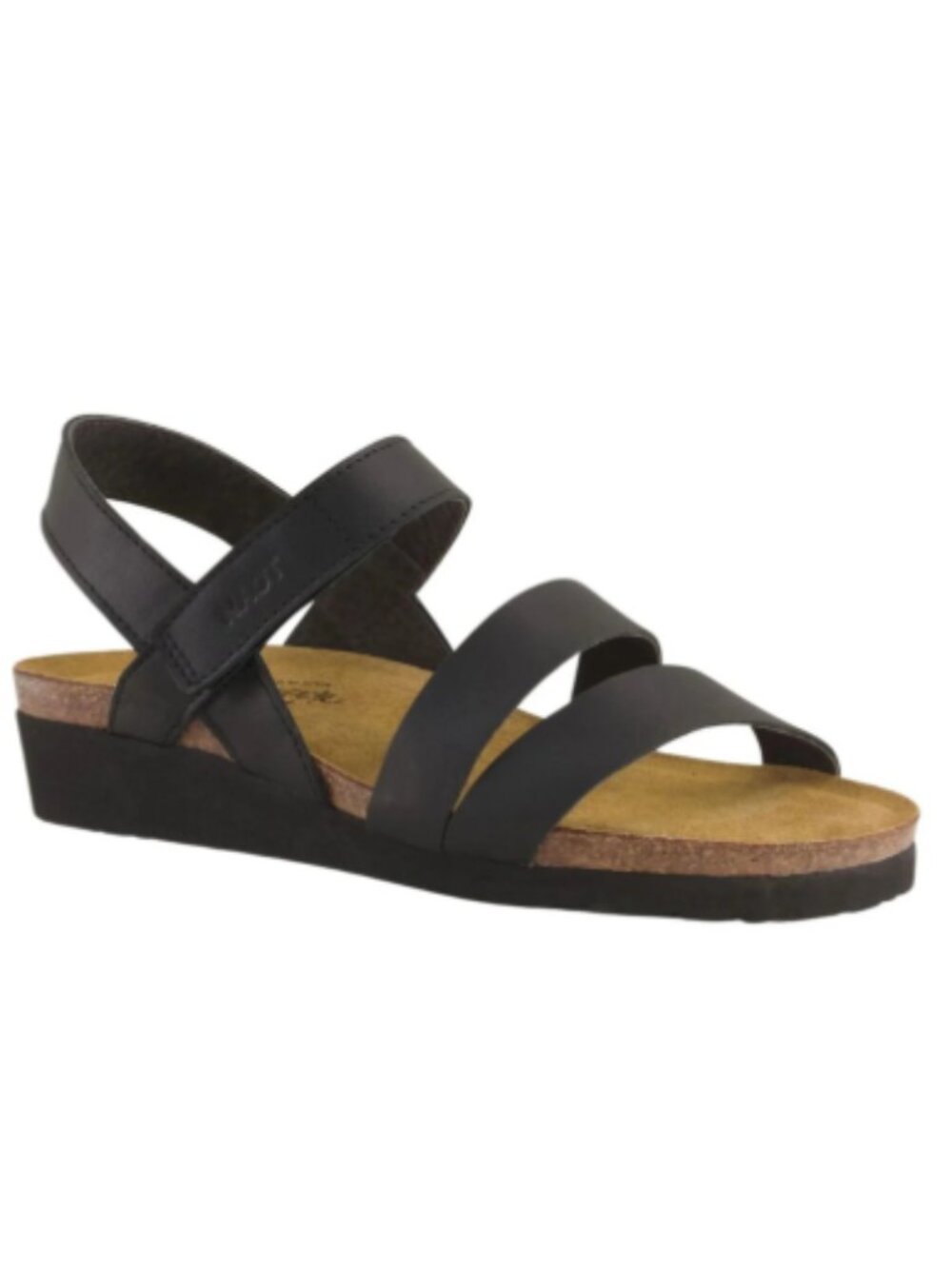 Naot Kayla Black Leather Strappy Wedge Sandals EU 38 / 7M